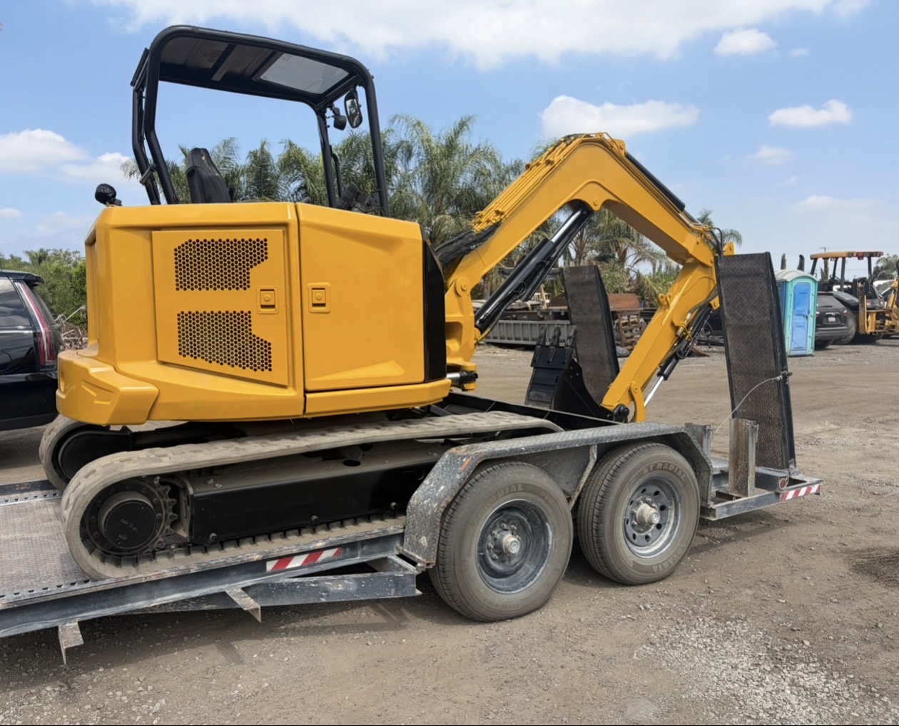 Caterpillar mini excavator after repair
