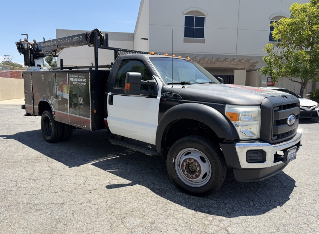 Ford F-550 service crane truck ready for repair and service