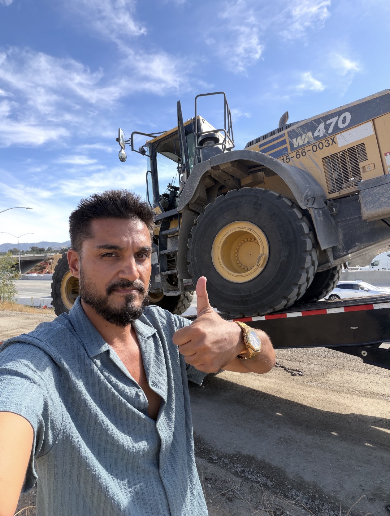 John with a Komatsu WA470 large wheel loader