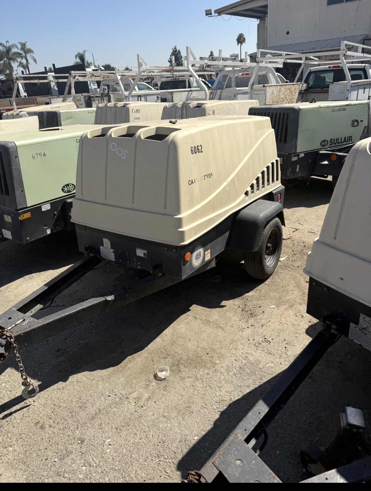 Towable Ingersoll Rand and Sullair air compressors available for full rebuild and repair