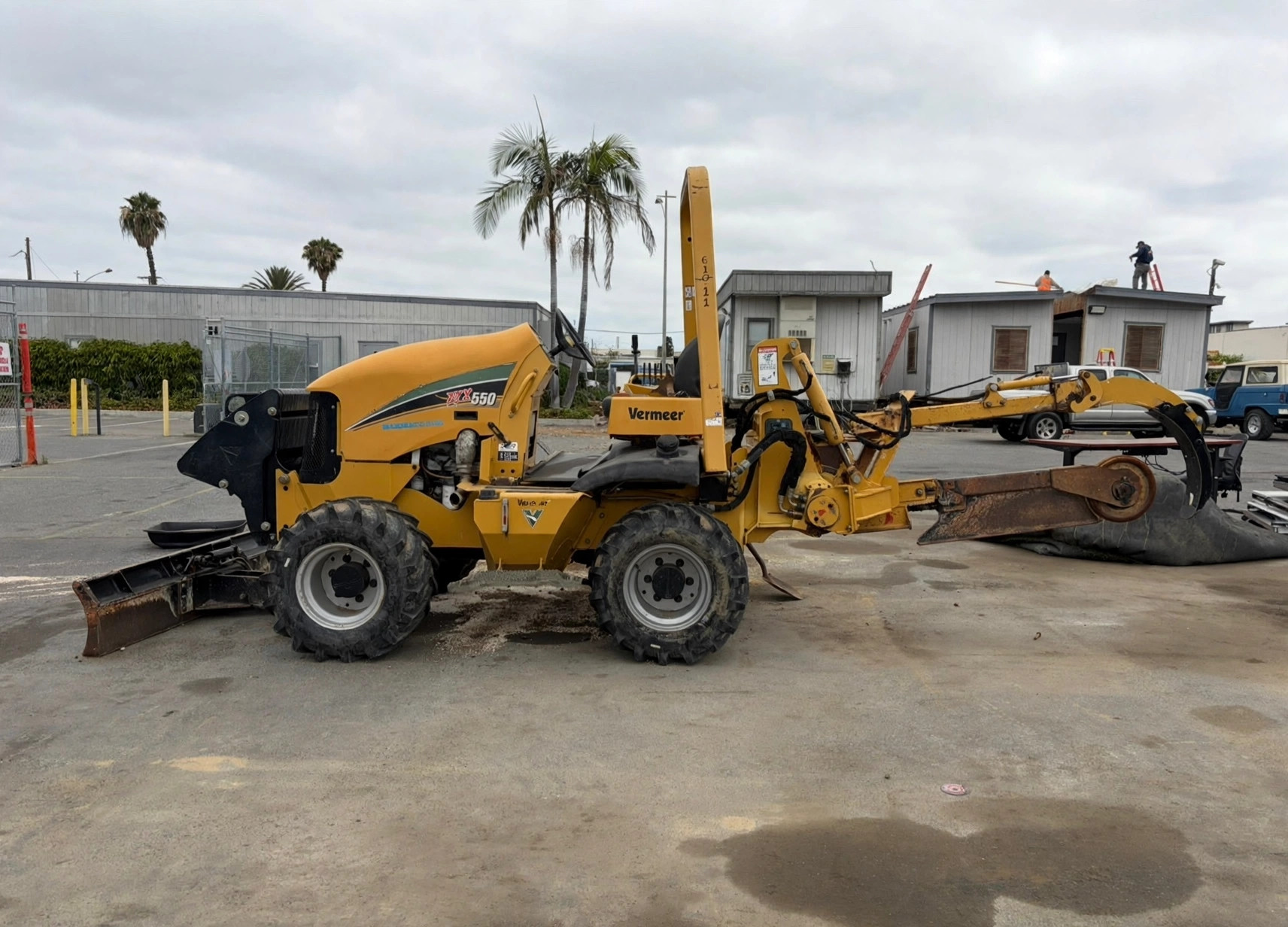 Vermeer RTX550 ride-on trencher ready for landscape equipment repair and service